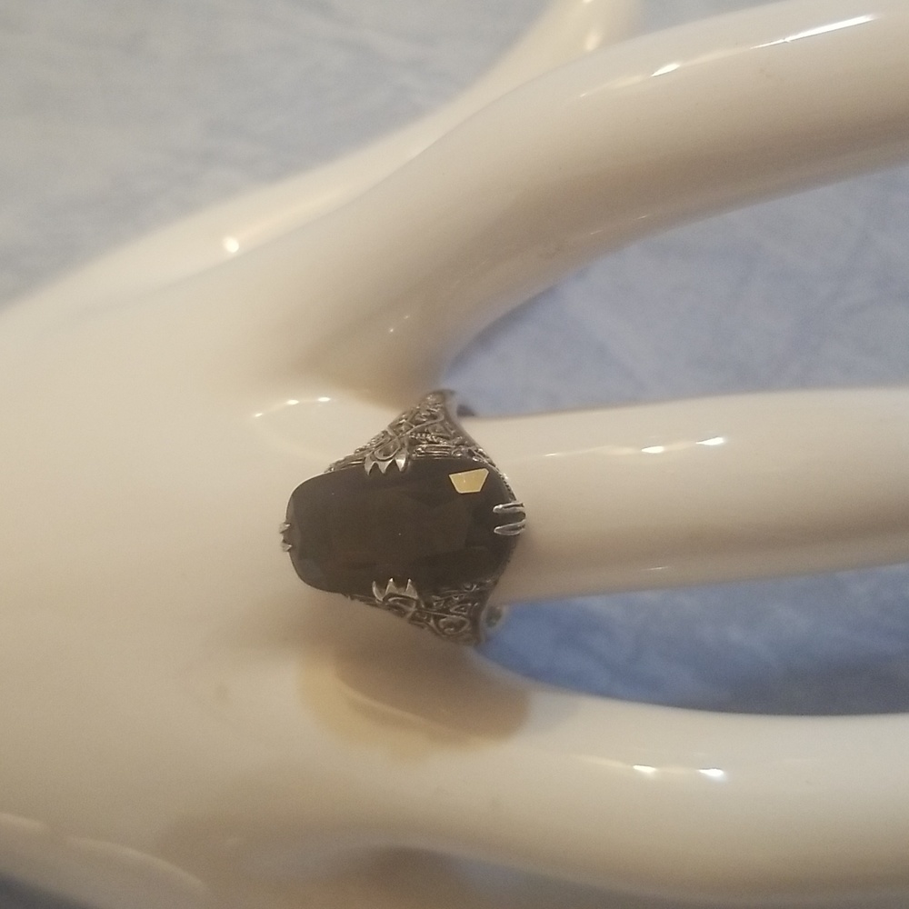 Vintage Sterling Silver Smoky Quartz Ring